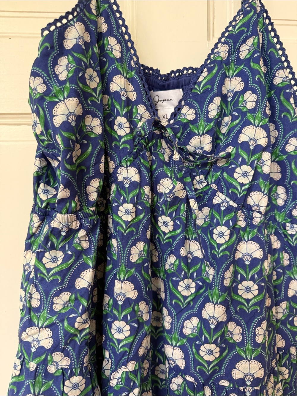 Japna Blue Floral Spaghetti-Strap Dress - Picture 7 of 7